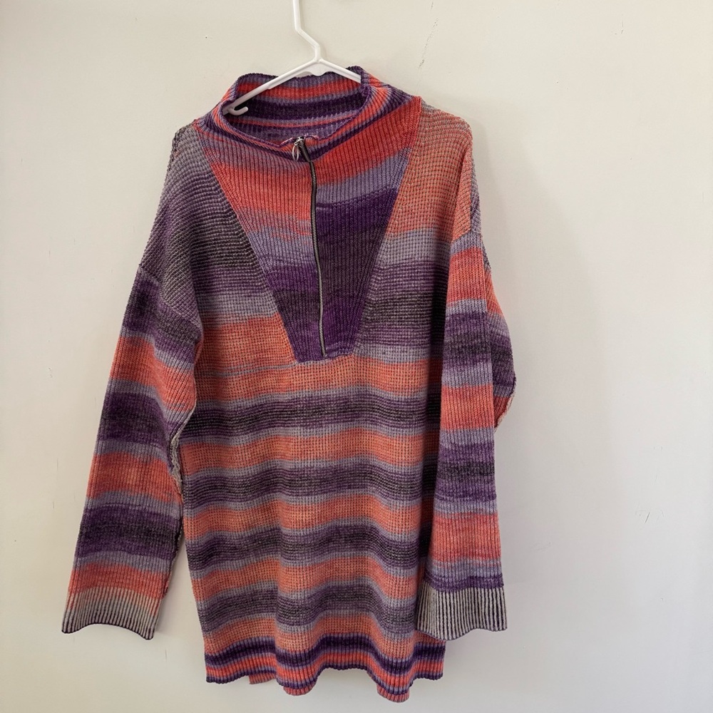 Anthropologie Daily Practice Franconia Half-Zip Sweater Tunic Size L